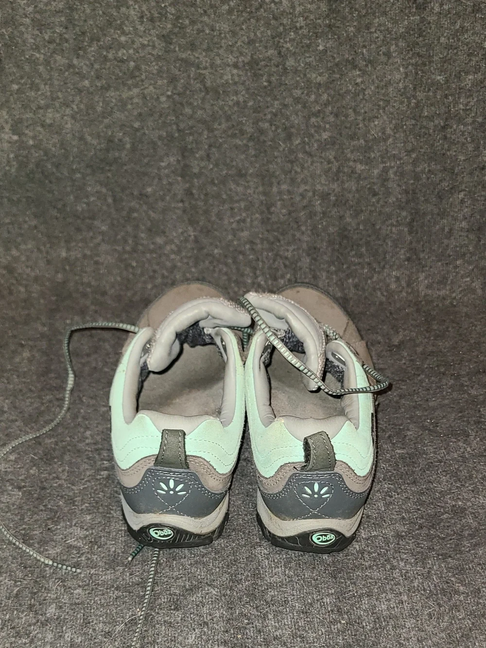 Oboz Womens Sapphire Low Waterproof Hiking Shoes Charcoal Beach Glass Sz 6.5